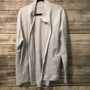 High low zip up sweater